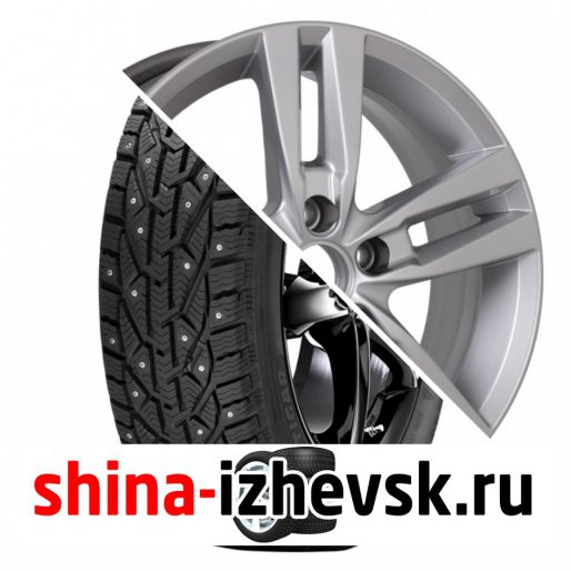 Колесо в сборе Tigar Ice 205/55 R16 T 94 + КиК Rassvet 6.5xR16 5×114.3 ET45 DIA67.1 Насыщенный темно-серебристый цвет в Ижевске